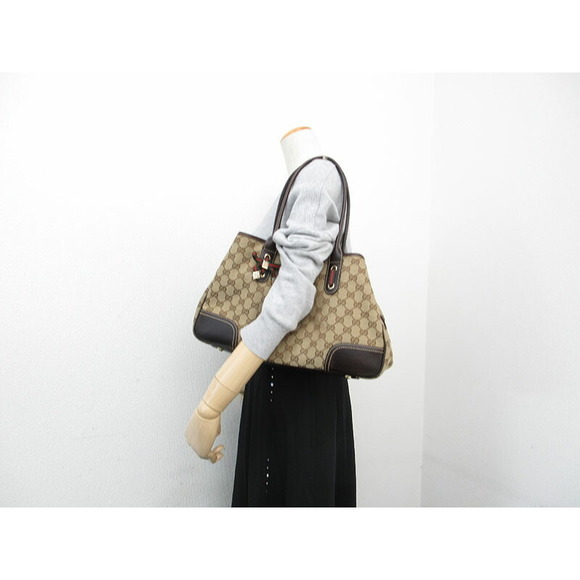 GUCCI Princess Tote Bag Handbag GG Canvas - Picture 9 of 9